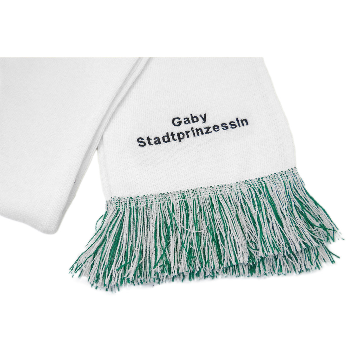 Schal gestrickt mit 2 x Logo Stick Karneval