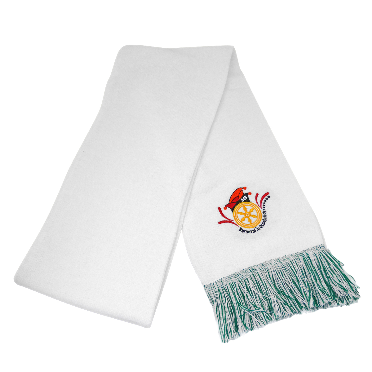 Schal gestrickt mit 1 x Logo Stick Karneval