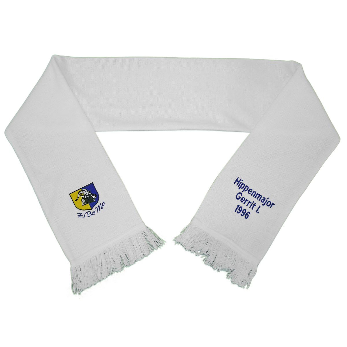 Schal gestrickt mit 2 x Logo Stick Karneval